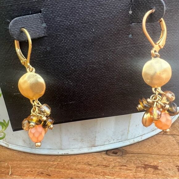 Cookie Lee Matte Gold Tone Beaded Boho Earrings - Picture 5 of 10
